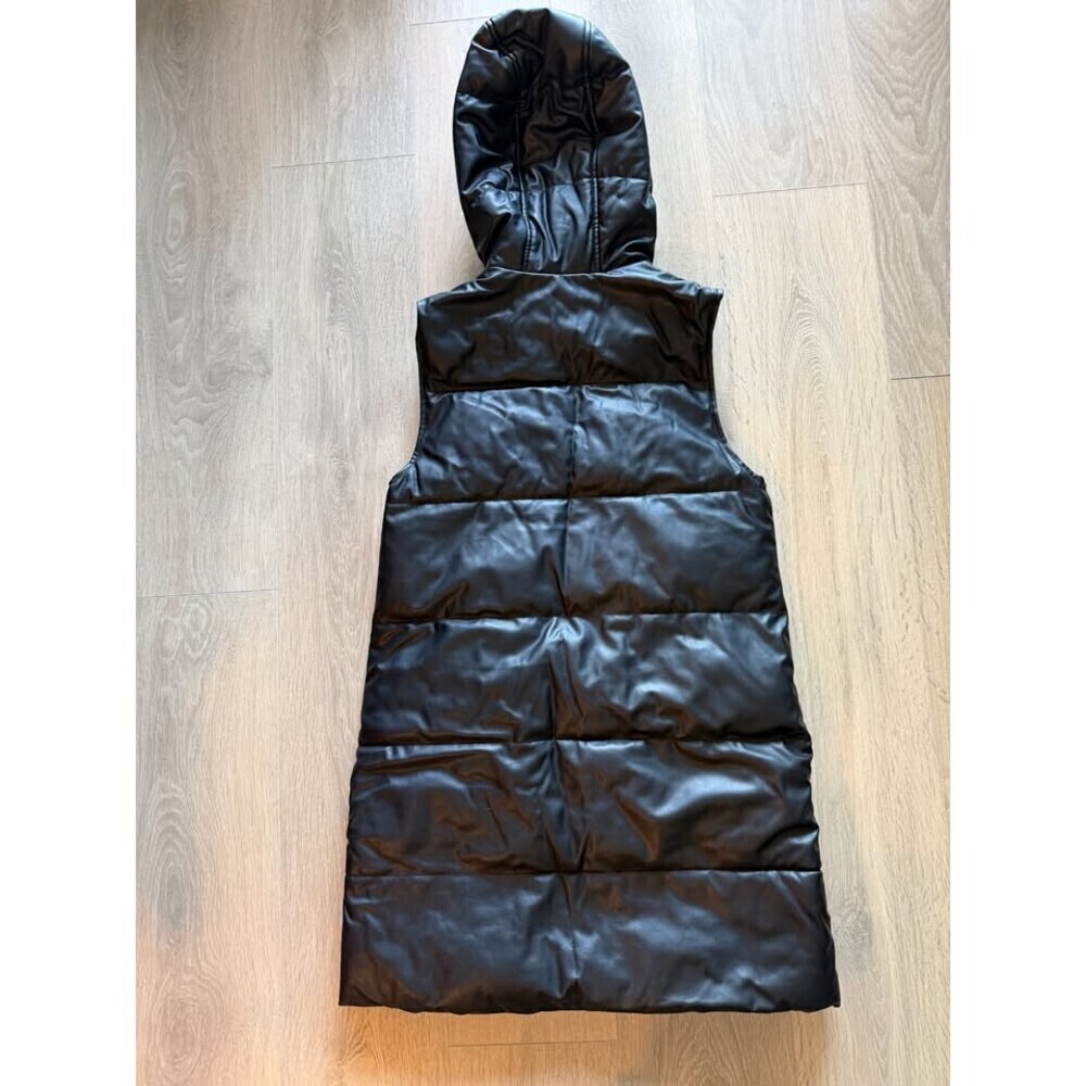 Black Long Puffer Vest - Size XS - Picture 4 of 5